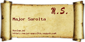 Major Sarolta névjegykártya