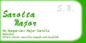 sarolta major business card